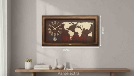 ساعت دیواری چوبی آرتا مدل ۴۳۶ نقشه جهانی