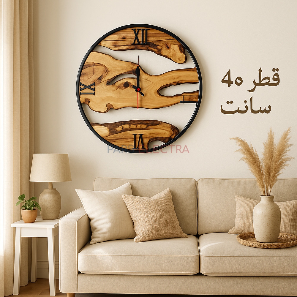 ساعت چوبی لانترن 40 سانت ساعت چوبی لانترن 40 سانت